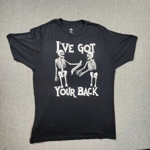 Way to Celebrate Halloween T-Shirt Mens M Black Good I've Got Your Back Skeleton